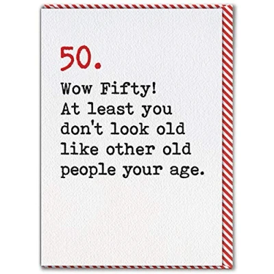 Image of Brainbox Candy 50th Birthday Age Card Funny Humorous &#039;Wow Fifty!&#039; Sold