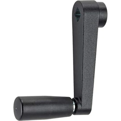 Image of HALDER 24330.0436 Hand cranks/zinc die cast, Black/Textured Matte, l=100 mm/s=12 mm