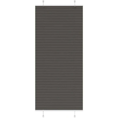 Image of vidaXL Pleated Blind Black 85x200 cm Fabric Width 84.4 Polyester