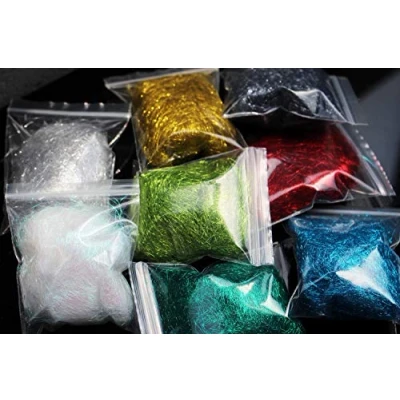 Image of Tigofly 8 packs colors 2g Ice DUBBING Dub Thread Wing Body Trout Nymph Fly Fishing Tying Materials Green Red Golden Silver Pearl