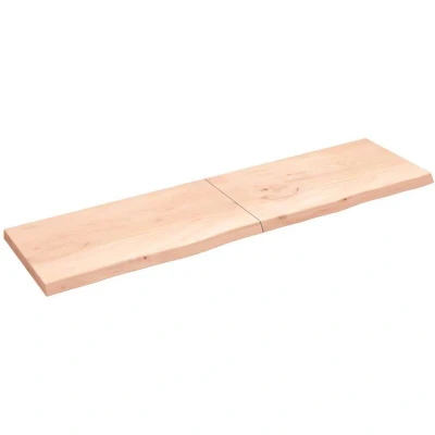 Image of vidaXL Wall Shelf 220x60x(2 6) cm Untreated Solid Wood Oak