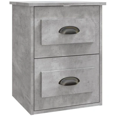 Image of vidaXL Wall mounted Bedside Cabinet Concrete Grey 41.5x36x53cm