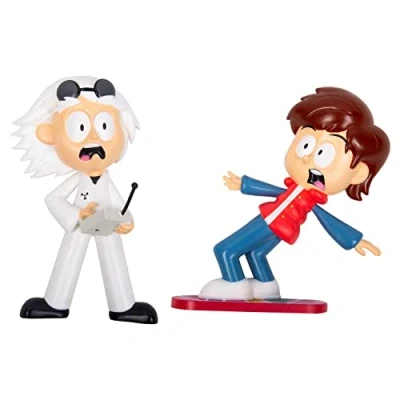 Image of Fizz Creations Back To The Future Comic Ons. Collectible Figurines with Vinyl Stickers. 2 Wall Mountable 3D Figures Re Usable Gel Pad Features Doc &amp; Marty.