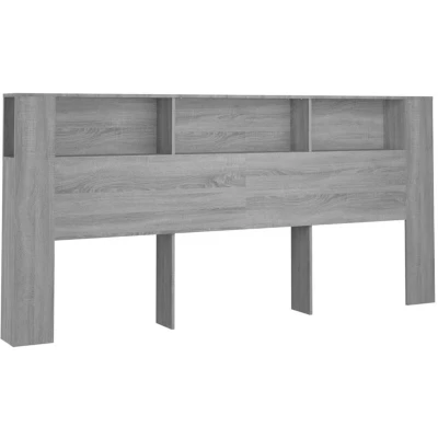 Image of vidaXL Headboard Cabinet Grey Sonoma 220x18.5x104.5 cm