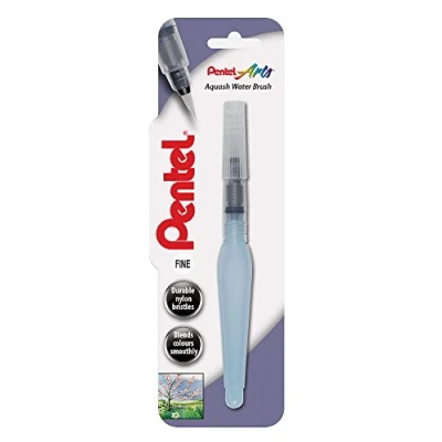 Image of Pentel Aquash Water Brush, Fine Nib, 1 Brush on Blister Card, Blue