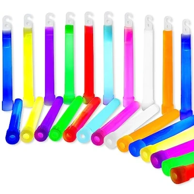 Image of the Glowhouse 6 Inch Premium Glow in Dark Sticks with Lanyard Assorted Colours Pack of 50