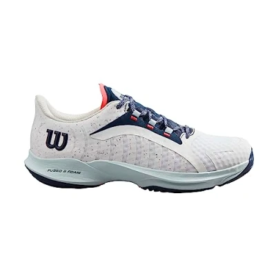 Image of Wilson Men&#039;s Hurakn Pro Padel Sneakers, White/Cooling Spray, 11 UK