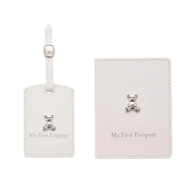 Image of Home Inspirations Bambino My First Passport Holder and Luggage Tag Boxed Set White