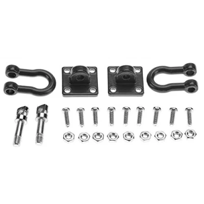 Image of Dilwe RC Trailer Buckle, 4 Pieces High Strength Metal Lock Catch for Climbing Crawler (Black, Includes Screws)