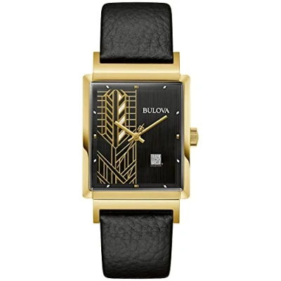 Image of Bulova Men Analog Quartz Watch with Leather Strap 97A176