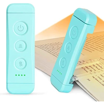 Image of Glocusent Reading Light Book Clip On, Eye Caring Lights for Books in Bed, 3 Colours &amp; 5 Brightness Dimmable, Portable Flexible, Long Lasting up to 80 hrs, Perfect Lover