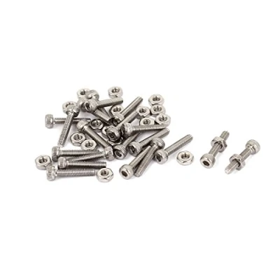 Image of Sourcingmap M2x10mm Hex Socket Head Knurled Cap Screws Bolts Nuts Set 20Pcs
