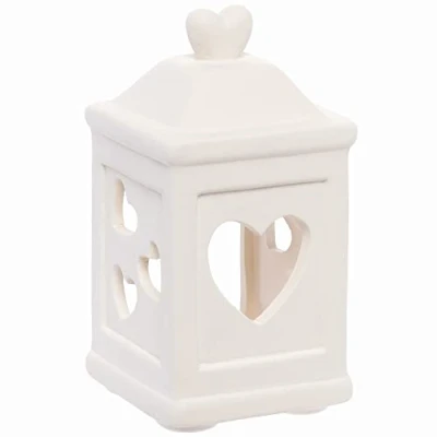 Image of Baker Ross Heart Ceramic Lanterns Box of 3, Valentine Crafts for Kids (FC464)