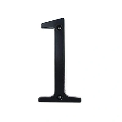 Image of HASWARE House Number Sign 4 inch (10 cm) Modern Door Numbers Signage Plaque Street Home Address Numerals Zinc Alloy (1, Black)