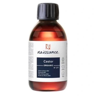 Image of Naissance Certified Organic Castor Oil (no. 217) 225ml 100% Pure, Cold Pressed, Unrefined For Eyelashes, Hair, Eyebrows, Beard Growth, Nails, Skin, Massage Natural, Vegan, Hexane Free, No GMO