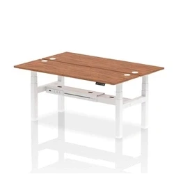 Image of Air B2B 1800x600mm Height Adjustable 2P Bench Desk CP Walnut/White