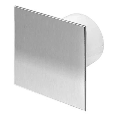 Image of WLI100H Recessed Wall Mounted Bathroom/Kitchen Extractor Fan Quiet Diameter 100 mm Stainless Steel with Moisture Sensor, Humidity Switch, Timer, Tracking and Non Return Flap Ventilator Bathroom