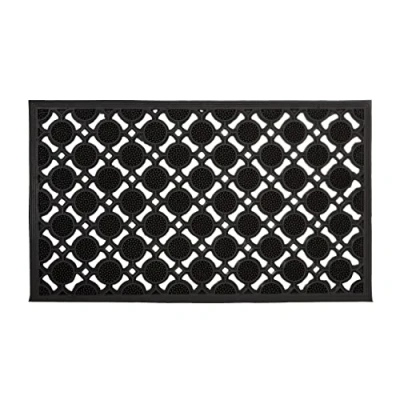 Image of Relaxdays Rubber Doormat 0.5 x 75 45 cm Anti Slip Welcome Mat Outdoor Waterproof Floor Mat, Black