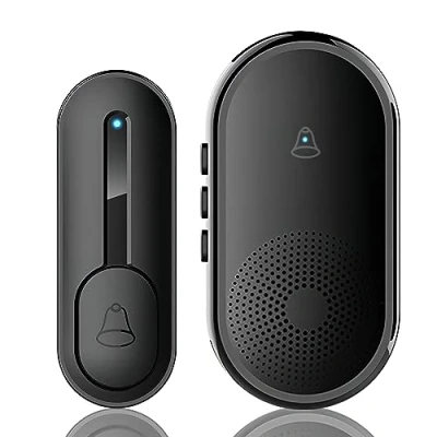 Image of Wireless Doorbell, IP55 Waterproof Mini Door Bells Wall Plug in Cordless Ring doorbell 1000ft Range, 55 Chimes, 5 Levels Volume, LED Indicator
