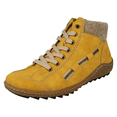 Image of Rieker Women&#039;s L7543 Hi Top Trainers, Yellow (Honig/Wood 69), 5 UK