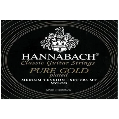 Image of Hannabach 652638 Klassikgitarrensaiten Serie 825 Medium Tension Spezialvergoldung 3er Bass high