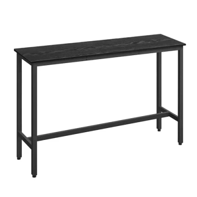 Image of VASAGLE Bar Table, Kitchen Pub Dining High Sturdy Steel Frame, 40 x 140 90 cm, Easy Assembly, Industrial Design, Ebony Black and Ink LBT140B56