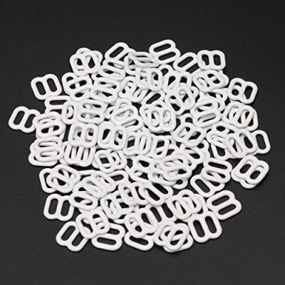 Image of JunYe Adjuster Buckles 100Pieces Metal Lingerie Adjustable Sewing Bra Sliders Rings DIY 6mm 15mm White
