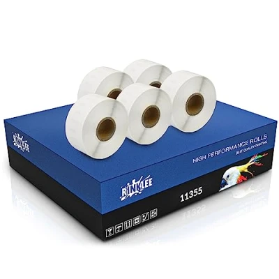 Image of RINKLEE 11355 S0722550 Label Rolls Compatible with DYMO LabelWriter 4XL 450 400 330 320 310 Duo/Turbo/Twin Turbo Seiko SLP 430 420 410 200 100 19 x 51 mm 5 Pack