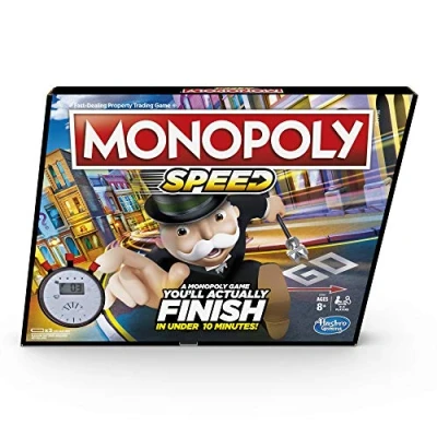 Image of Monopoly Speed Board Game, Play in Under 10 Minutes, Fast Playing Game for Ages 8 and up, 2 4 Players