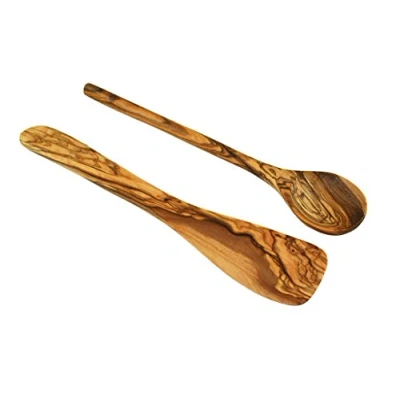 Image of D.O.M. 1 Wooden Spoon and Spatula Made of Olive Wood