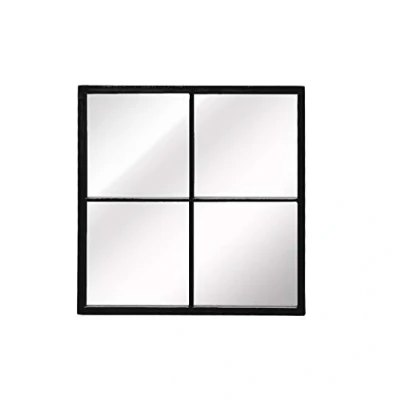Image of ASPECT Square Window Wall Mirror,Metal Pane Mirror,Black (Black, 60((W) x2(D) x60(H) cm),M48BK