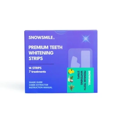 Image of Snowsmile Premium Teeth Whitening Strips, Professional 7 Treatments, Safe for Enamel Non Sensitive Without Any harm Includes 14 Strips + Mouth Opener