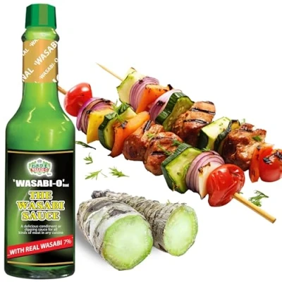 Image of Wasabi O Sauce With Premium, Hot For Sushi, Sour Sauce, Roast Beef, Roasted Veggies &amp; More ,Wasabi peas, Vegan, Vegetarian, Gluten Free, 62g