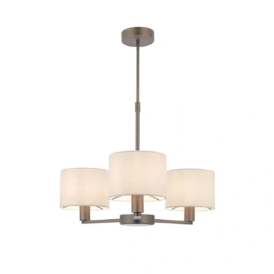 Image of Daley Multi Arm Pendant Light Antique Bronze Plate, Marble Fabric