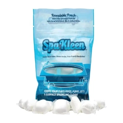 Image of SpaKleen Hottub Whirlpool Jetted Spa Bath Cleaner 10 Cleaning Water Soluble Pods Just Fill Tub and Drop One in Fast Action Formula