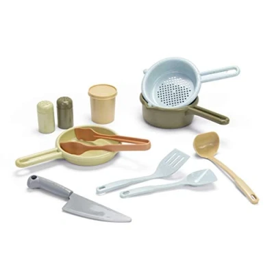 Image of Dantoy 5601 Bio Pretend Play Kitchen Set, 11pcs Eco Conscious Toys Made from Sugarcane