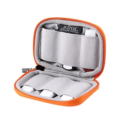 Image of KING OF Flash USB Drive Case with Premium Quality Padded Protection for Up to 6 Flash/Key Drives, Organizer (Orange)