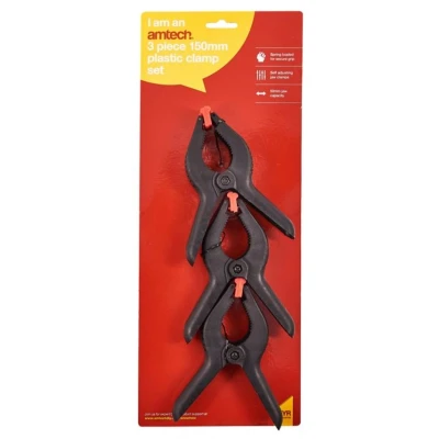 Image of Amtech S2955 3 Piece 150mm (6&quot;) Plastic clamp Set