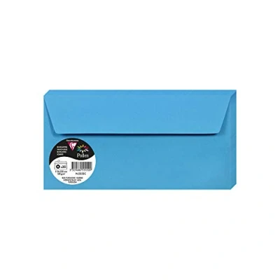 Image of Clairefontaine Ref 5555C Pollen Adhesive Envelopes (Pack of 20) DL Sized, 120gsm Paper, Printer Compatible, Acid Free, Strip for Easy Seal Intensive Blue