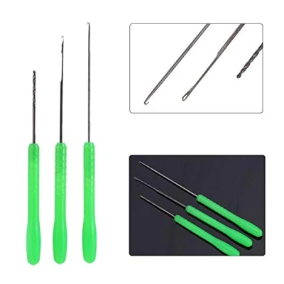 Image of boilies carpfishing,Baiting Needle Set, Carp Fishing Baiting Tool Kit High Carbon Steel 3 in 1 Bait Set Drilling Hook Preparation