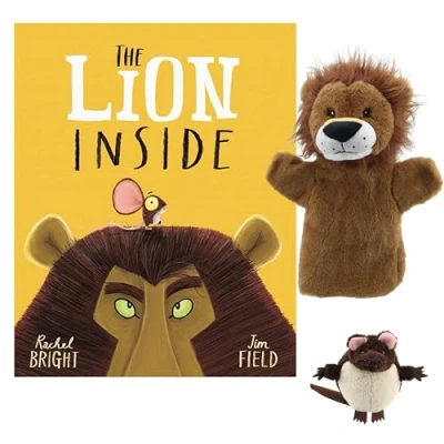 Image of The Lion Inside Book &amp; Puppet Set, Featuring Rachel Bright’s Beloved Story, Includes Hand Mouse Finger by Company, Perfect for Storytelling Interactive Play