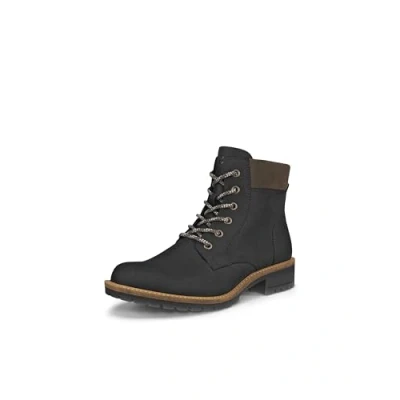 Image of ECCO Women&#039;s Elaina Lace Boot Hydromax Ankle, Black/Tarmac, 8/8.5 UK