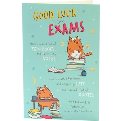Image of UK Greetings Exams Good Luck Card Funny in Your for Him or Her Boys Girls
