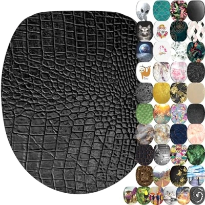 Image of Sanilo Soft Close Toilet Seat, Wide Choice of New Seats, Stable Hinges, Easy to Mount (Leather)