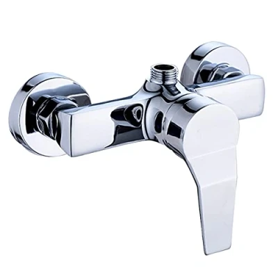 Image of Single Lever Shower Mixer Tap for Bathroom Cold and Hot Water Brass Chrome