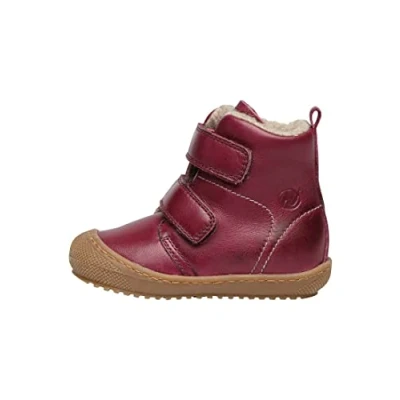 Image of Naturino Baby Girls Bubble Vl Lined Tassel Ankle Boots, Berry Red, 3 UK Child