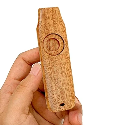 Image of Wood Kazoo Flute,Kazoo Musical Instrument And Guitar Accompany Adult Kids Instruments, Wooden Ukulele Accompaniment for Learner