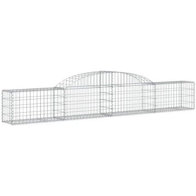 Image of vidaXL Arched Gabion Baskets 4 pcs 300x30x40/60 cm Galvanised Iron