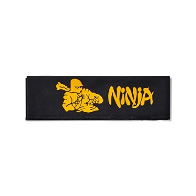 Image of Martial Arts White Head Band Headband) Black Ninja