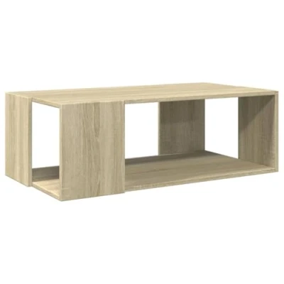 Image of vidaXL Sonoma Oak Coffee Table Engineered Wood Rectangular Living Room Accent with Storage, 89.5x48x30cm